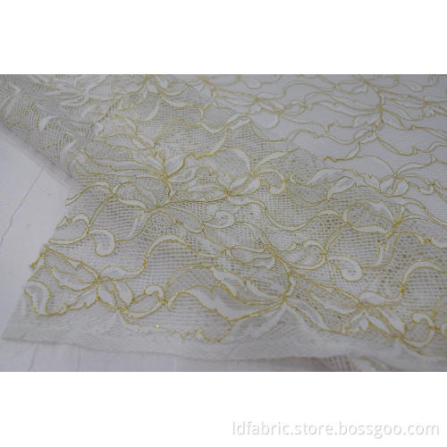 Nylon Metallic Flower Lace Stoff